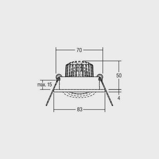 BRUMBERG LED inbouwspot Berrie-R, 3000K, aan/uit, chroom