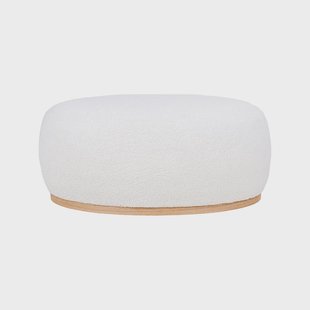 Madelon bouclé poef wit - 88,5 x 36 cm