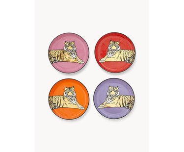 Porseleinen onderzetters Safari met goud, 4-delig