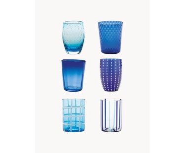 Handgemaakte waterglazen Melting Pot, 6-delig