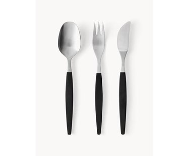 Mat geborstelde bestekset Focus de Luxe, 4 personen (12-delig)