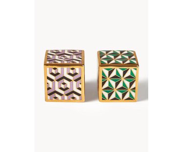 Porselein zout- en peperstrooier Versailles met goudkleurig, 2-delig