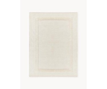 Handgeweven katoenen vloerkleed Dania met hoog-laag structuur