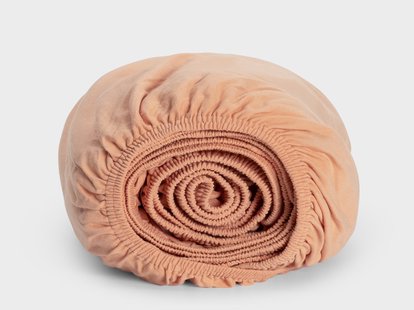 Yumeko Hoeslaken jersey perfect peach 160x200x30 100% biologisch en fairtrade katoen, jersey katoen (gebreid) Yumeko Hoeslaken jersey perfect peach 160x200x30 100% biologisch en fairtrade katoen, jersey katoen (gebreid)