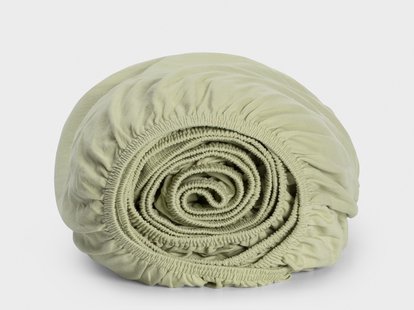 Yumeko Kinderhoeslaken jersey pistachio green 70x145x15 100% biologisch en fairtrade katoen, jersey katoen (gebreid)