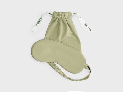 Yumeko Slaapmasker jersey pistachio green 100% biologisch en fairtrade katoen, jersey katoen (gebreid)