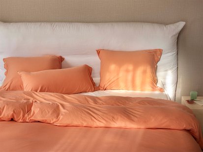 Yumeko Dekbedovertrek jersey perfect peach 100% biologisch en fairtrade katoen, jersey katoen (gebreid)