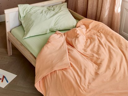 Yumeko Kinderdekbedovertrek jersey perfect peach 100% biologisch en fairtrade katoen, jersey katoen (gebreid)