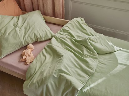 Yumeko Kinderdekbedovertrek jersey pistachio green 100% biologisch en fairtrade katoen, jersey katoen (gebreid)