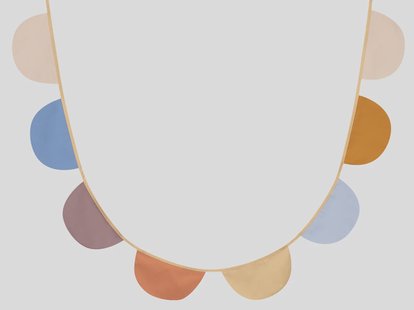 Yumeko Vlaggenlijn katoen halve maan multicolor 3.6m 100% biologisch en fairtrade katoen snijresten