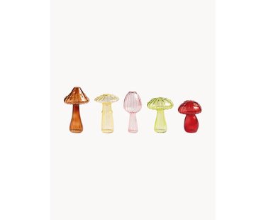 Glazen vazen Mushroom, set van 5