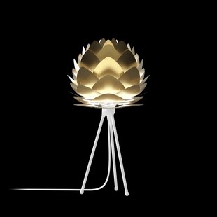 Aluvia Mini tafellamp brushed brass - met tripod wit - Ø 40 cm