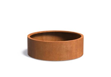 Cortenstaal plantenbak CIRCUM met wielen 120x40cm.