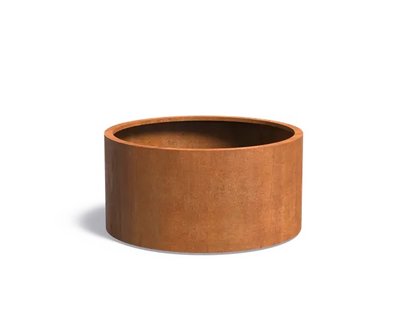 Cortenstaal plantenbak CIRCUM met wielen 120x60cm.