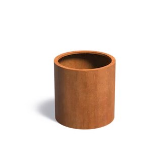 Cortenstaal plantenbak CIRCUM met wielen 80x80cm.