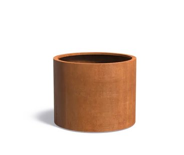 Cortenstaal plantenbak CIRCUM met wielen 100x80cm.