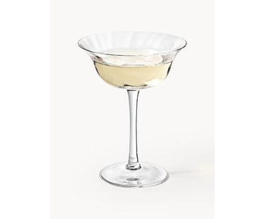 Mondgeblazen champagneglazen Swirl, 4 stuks