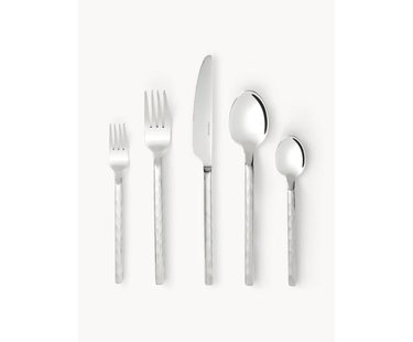 Hoogglans gepolijste bestekset Miles in gehamerde look, 4 personen (20-delig)