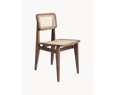 Houten stoel C-Chair van walnoothout met Weens vlechtwerk