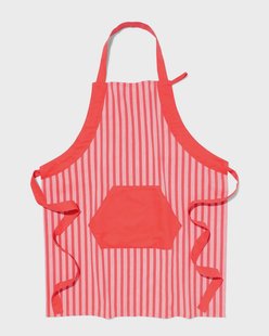 HEMA Keukenschort met strepen chambray katoen (koraal)