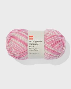 HEMA Acryl garen roze melange 100gram 250meter