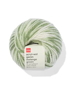 HEMA Acryl-wol garen groen melange 100gram 165meter