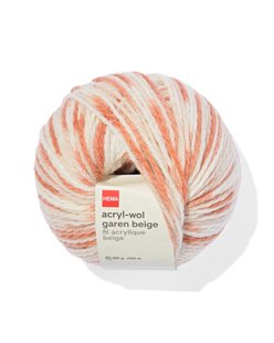 HEMA Acryl-wol garen beige melange 100gram 165meter
