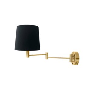 Euluna Wandlamp Solo, kegelvormig, velours, zwart/goud