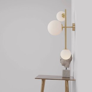 ALDEX Wandlamp Joel, messing/wit, 3-lamps