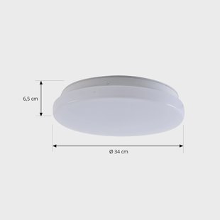 Lindby LED buiten plafondlamp Kirkola, 3000 K, Ø 26 cm, wit