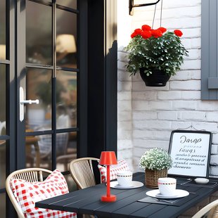 Lindby LED oplaadbaar licht Gaja, rood, USB, IP44, RGBW, dimbaar