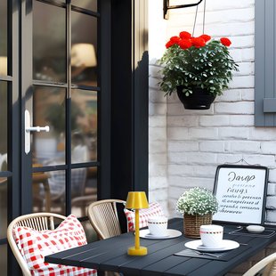 Lindby LED oplaadbaar licht Gaja, geel, USB, IP44, RGBW, dimbaar