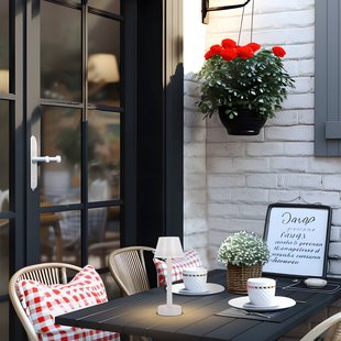 Lindby LED oplaadbare lamp Gaja, wit, USB, IP44, RGBW, dimbaar