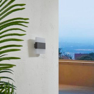 Lindby LED buiten wandlamp Branor, aluminium, antraciet, IP54