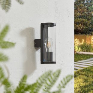 Lucande buitenwandlamp Zanta, hoogte 28,2 cm, IP65, zwart