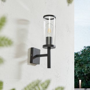 Lucande buitenwandlamp Zanta, hoogte 39 cm, IP54, zwart