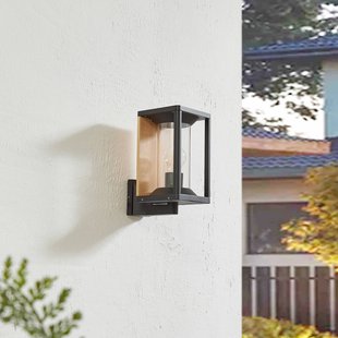 Lucande buitenwandlamp Candina, zwart, aluminium, IP65