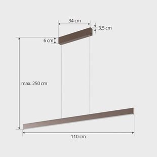 Lucande Slimme hanglamp Mylosh, koffie, CCT, Tuya