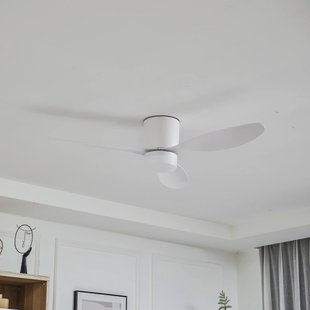 Lucande LED plafondventilator Kayu, wit, DC, stil, Ø 132 cm