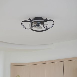 Lindby plafondventilator Lomata, zwart, stil, Ø 23 cm