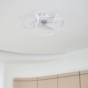 Lindby plafondventilator Lomata, wit, stil, Ø 23 cm