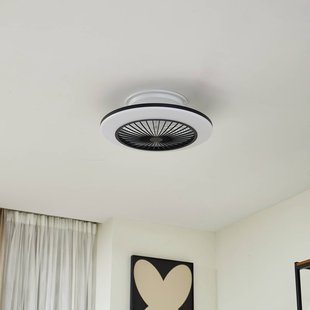 Lindby LED plafondventilator Mamuti, zwart, stil, Ø 55 cm