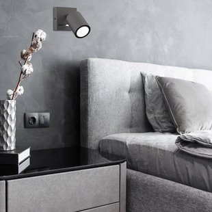 Luminex Wandspot Jarek antraciet/chroom, 1-lamp