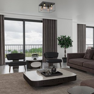 Luminex Plafondlamp Anna met metalen frame, 4-lamps, vierkant