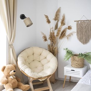 Luminex Wandlamp Adeline met jute kap, 1-lamp