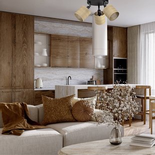 Luminex Plafondlamp Adeline, 3-lamps, jute, rond, Ø 45 cm