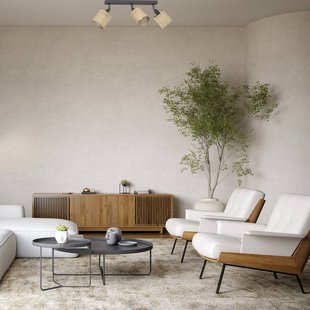 Luminex Plafondlamp Adeline, 3-lamps, jute, lengte 34 cm