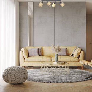 Luminex Plafondspot Adeline jute lampenkappen 4-lamps lang