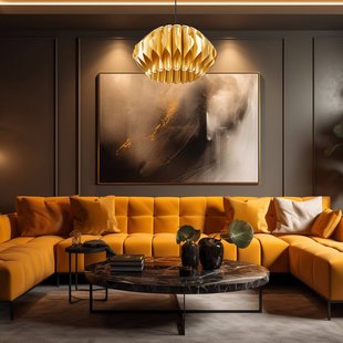 Luminex Hanglamp Serenity met kunststof kap, goud