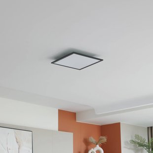Lindby LED paneel Enhife, zwart, 40 x 40 cm, metaal, 4.000K
